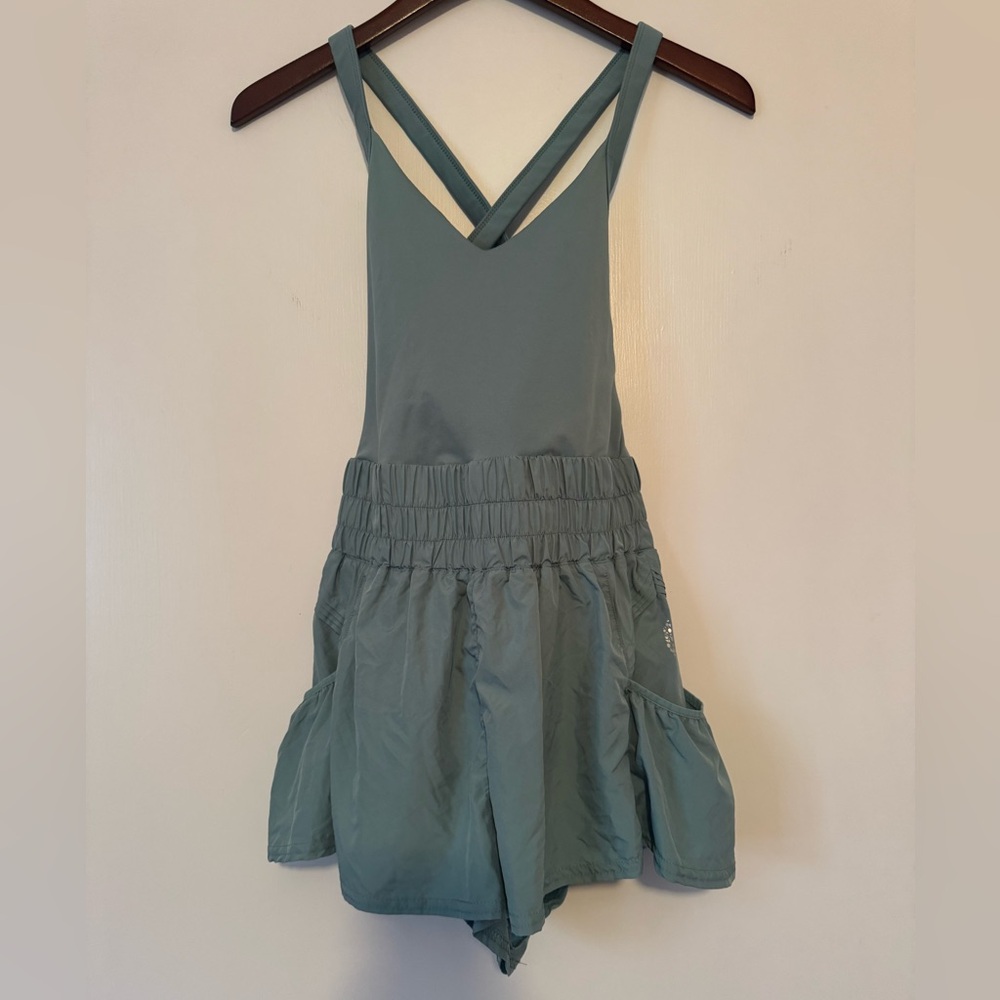 FP Movement Way Home Romper Skortsie in sage green